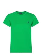 Cotton Jersey Crewneck Tee Tops T-shirts & Tops Short-sleeved Green Po...