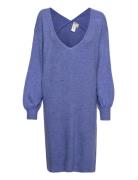 Yasemmy Ls Midi Knit Dress - Pb Polvipituinen Mekko Blue YAS