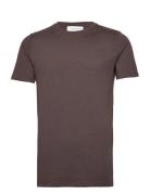 Basic Tee S/S Tops T-shirts Short-sleeved Brown Lindbergh