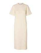 Slfhelena 2/4 Knit Dress Polvipituinen Mekko White Selected Femme