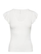 Onlbelia Cap Sleeve Top Jrs Noos Tops T-shirts & Tops Short-sleeved Wh...