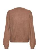 Dpwhighneck Knit Tops Knitwear Jumpers Brown Denim Project