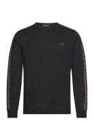 Taped Long Sleeve Tee Tops T-shirts Long-sleeved Black Fred Perry