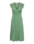 Onlmay Life S/L Wrap Midi Dress Jrs Noos Polvipituinen Mekko Green ONL...