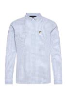 Ls Slim Fit Gingham Shirt Tops Shirts Casual Blue Lyle & Scott