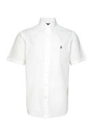 Custom Fit Seersucker Shirt Tops Shirts Short-sleeved White Polo Ralph...