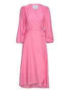 Josia Wrap Dress Polvipituinen Mekko Pink Minus