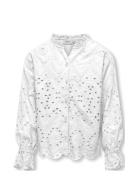 Kogcleo Life L/S Emb Shirt Wvn Tops Blouses & Tunics White Kids Only