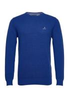 Cotton Pique C-Neck Tops Knitwear Round Necks Blue GANT