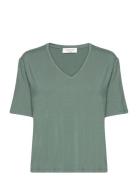 Rwbiarritz Ss V-Neck T-Shirt Tops T-shirts & Tops Short-sleeved Khaki ...