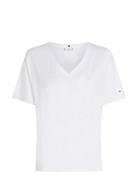 Rlx Linen Lyocell V-Nk Ss Tops T-shirts & Tops Short-sleeved White Tom...