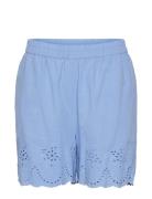 Pcalmina Mw Embroidery Shorts Bc Bottoms Shorts Casual Shorts Blue Pie...