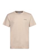 Micro Logo Interlock T-Shirt Tops T-shirts Short-sleeved Cream Calvin ...