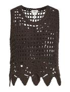 Objluxy S/L Knit Top 132 Tops Knitwear Jumpers Brown Object