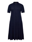 Cotton-Blend Polo Dress Polvipituinen Mekko Navy Lauren Women