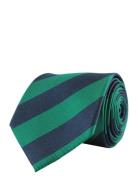 Striped Silk Tie Solmio Kravatti Green Portia 1924