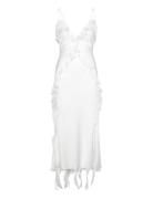 Marsella Ruffle Midi Dress Polvipituinen Mekko White Bardot