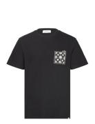 Tile T-Shirt Tops T-shirts Short-sleeved Black Les Deux