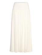 Gathered Maxi Skirt Pitkä Hame Cream Gina Tricot