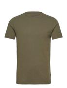 Sdrock Ss Tops T-shirts Short-sleeved Khaki Green Solid