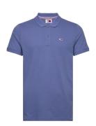 Tjm Slim Placket Polo Ext Tops Polos Short-sleeved Blue Tommy Jeans