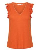 Crluna Jersey T-Shirt Tops T-shirts & Tops Sleeveless Orange Cream