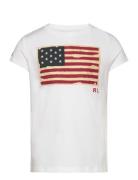 Flag Cotton Jersey Tee Tops T-shirts Short-sleeved White Ralph Lauren ...