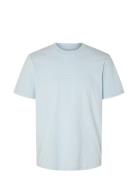 Slhaspen Print Ss O-Neck Tee Noos Tops T-shirts Short-sleeved Blue Sel...