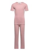 Night Set Pyjamasetti Pyjama Pink Rosemunde Kids