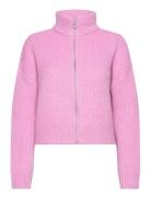 Vmyoko Ls Highneck Zip Cardigan Ga Boo Tops Knitwear Cardigans Pink Ve...