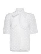 Shortsleeved Bow Shirt Tops Blouses Short-sleeved White Stella Nova