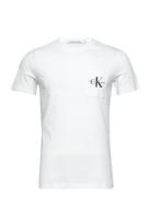Core Monologo Pocket Slim Tee Tops T-shirts Short-sleeved White Calvin...