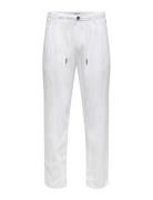 Onsleo Crop Linen Mix 0048 Pant Bottoms Trousers Chinos White ONLY & S...