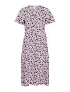 Vilovie S/S Wrap Midi Dress - Noos Polvipituinen Mekko Purple Vila
