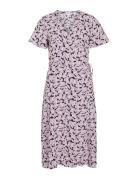 Vilovie S/S Wrap Midi Dress/Su - Noos Polvipituinen Mekko Purple Vila