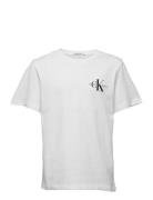 Chest Monogram Top Tops T-shirts Short-sleeved White Calvin Klein