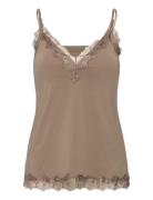 Rwbillie Sl Strap Lace Top Tops T-shirts & Tops Sleeveless Beige Rosem...