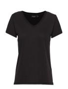 Slcolumbine V-Neck Ss Tops T-shirts & Tops Short-sleeved Black Soaked ...