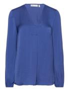 Rindaiw Blouse Tops Blouses Long-sleeved Blue InWear