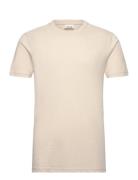 Sdrock Ss Tops T-shirts Short-sleeved Beige Solid