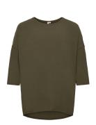 Carlamour 3/4 Top Jrs Noos Tops T-shirts & Tops Long-sleeved Khaki Gre...