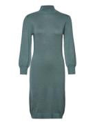 Mersin Highneck Knit Dress Polvipituinen Mekko Green Minus