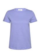 Organic T-Shirt Tops T-shirts & Tops Short-sleeved Blue Rosemunde