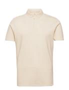 Silkeborg Stretch Polo Tops Polos Short-sleeved Cream Clean Cut Copenh...