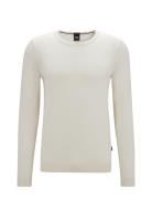 Leno-P Tops Knitwear Round Necks White BOSS