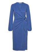 Catjaiw Wrap Dress Polvipituinen Mekko Blue InWear