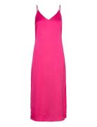 Viellette Singlet Satin Dress/Su - Noos Polvipituinen Mekko Pink Vila