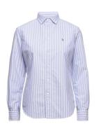 Slim Fit Oxford Shirt Tops Shirts Long-sleeved Blue Polo Ralph Lauren