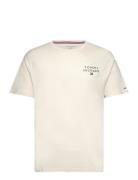 Cn Ss Tee Logo Tops T-shirts Short-sleeved Cream Tommy Hilfiger