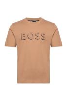 Tiburt 339 Tops T-shirts Short-sleeved Beige BOSS